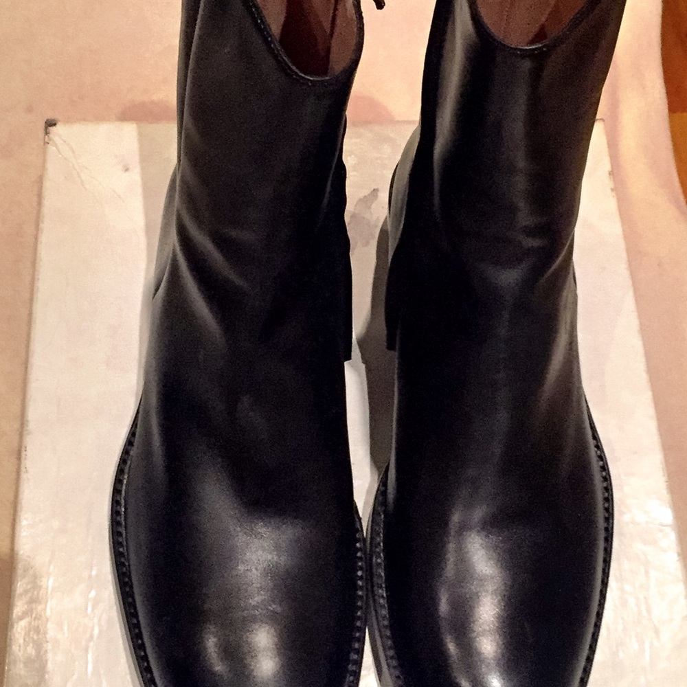 Men's Black, leather, Italian ,black Boots.