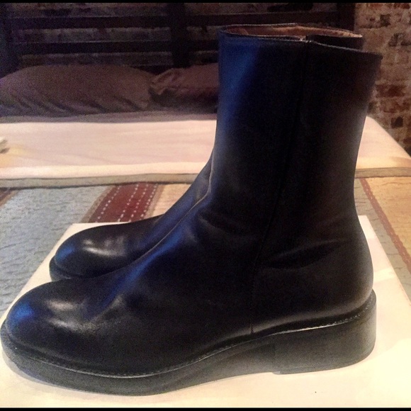Men's Black, leather, Italian ,black Boots. - Picture 2 of 2