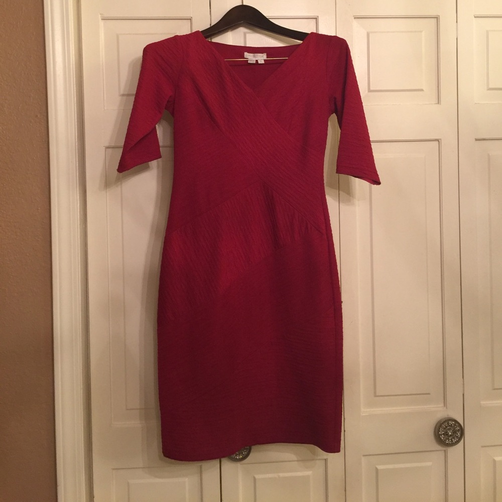 Red sheath dress