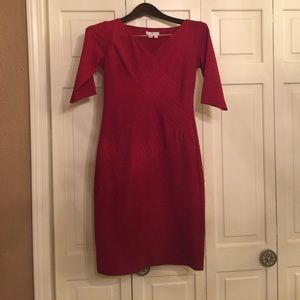 Red sheath dress
