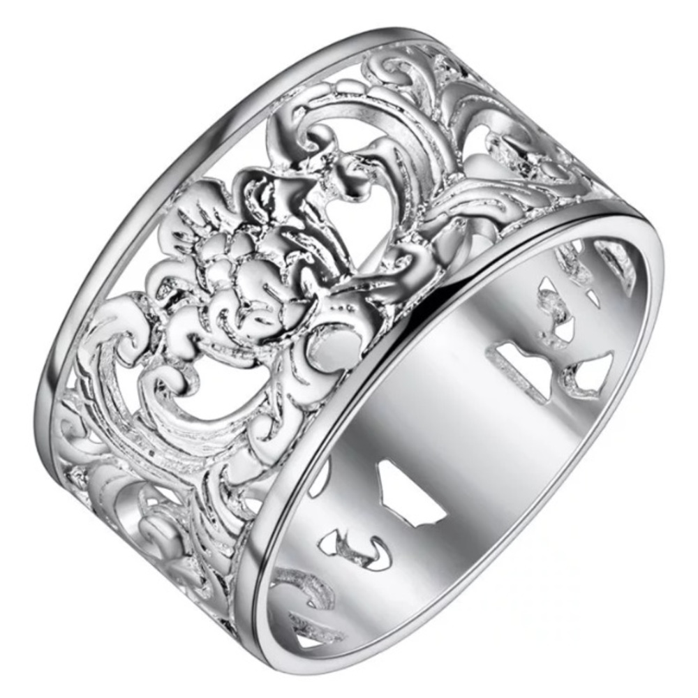 NWT STERLING SILVER HEART RING 7 - Picture 2 of 3