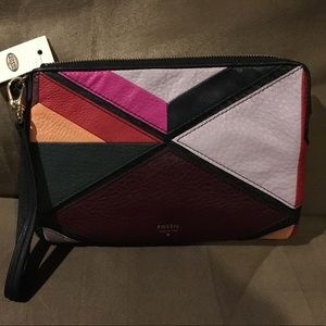 Fossil multi colored wristlet