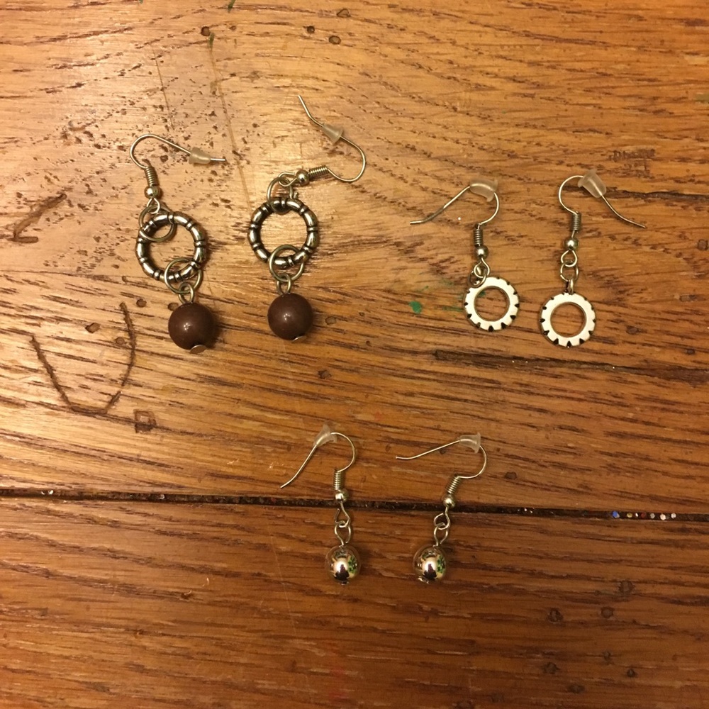 3 pair of earrings