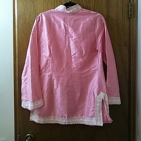 Boho Raw Silk Tunic with Side Zip - Picture 3 of 4