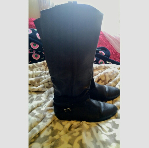 Shoes - Tall Black Buckled Boot Shoes - Tall Black Buckled Boot