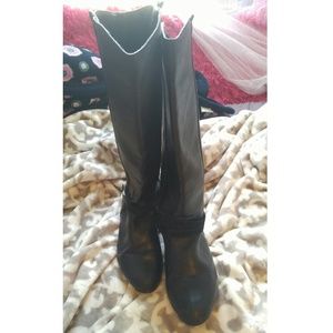 Shoes - Tall Black Buckled Boot Shoes - Tall Black Buckled Boot