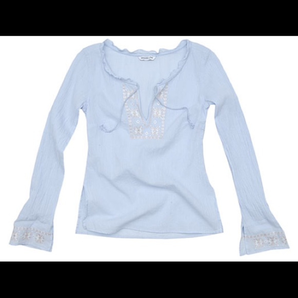 NWT Abercrombie & Fitch Boho Blue Peasant top S