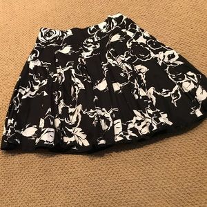 Ralph Lauren Black & White Floral Skirt, Size 14