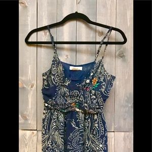 Midnight Blue Floral Summer Dress