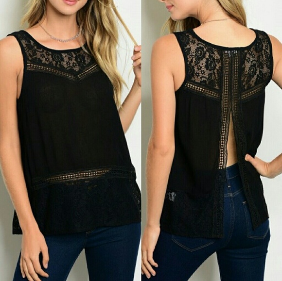 Glam Vault Tops - ▪️last 1▪️lace detail top with split back▪️