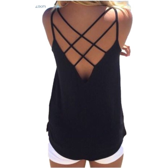NEW (M)☀️ Solid hollow out backless fashion tank - Picture 2 of 3