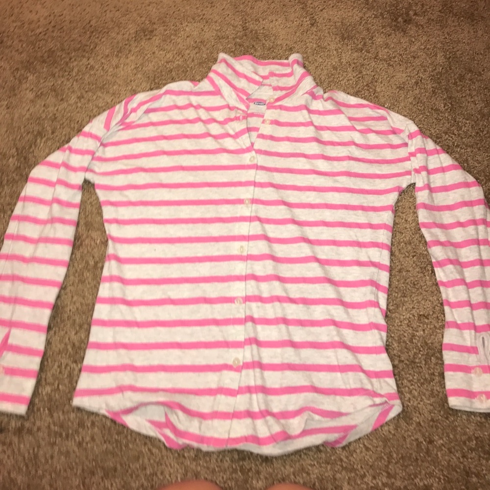 Old Navy Pink Striped Long Sleeve