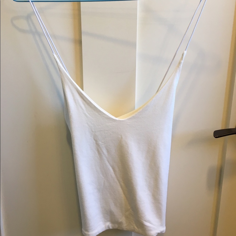 white backless string tank top (NWT)