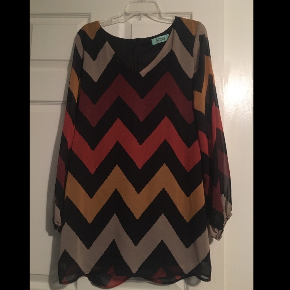 Boutique Fall Chevron Dress 🍂