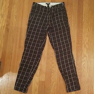 H&M slim black grid ankle pants, US 6