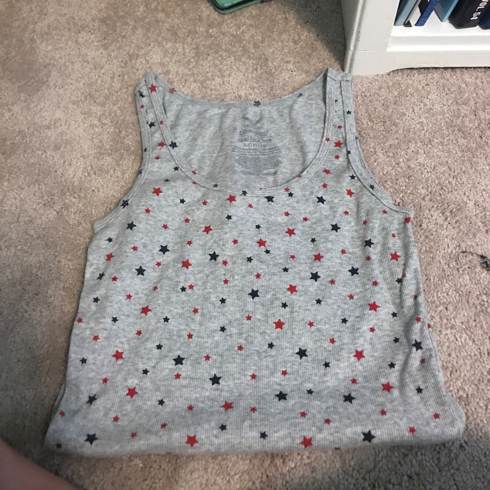Tank top with blue and red stars