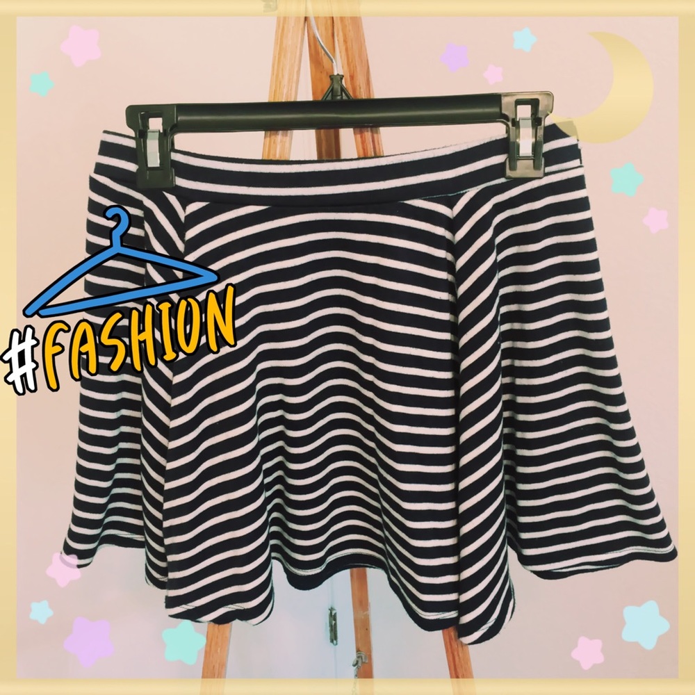 Navy striped skirt