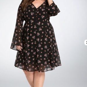 Torrid Chiffon Bell Sleeve dress