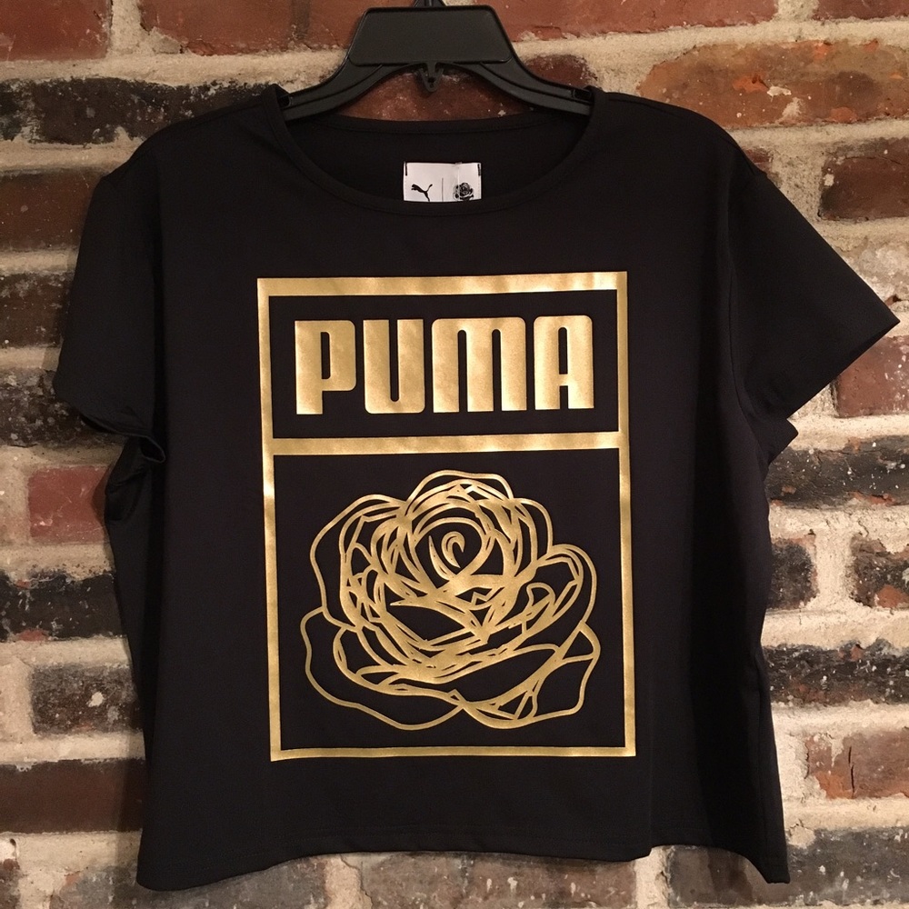Sold❗️Puma - Golden Rose Graphic Cropped Tee