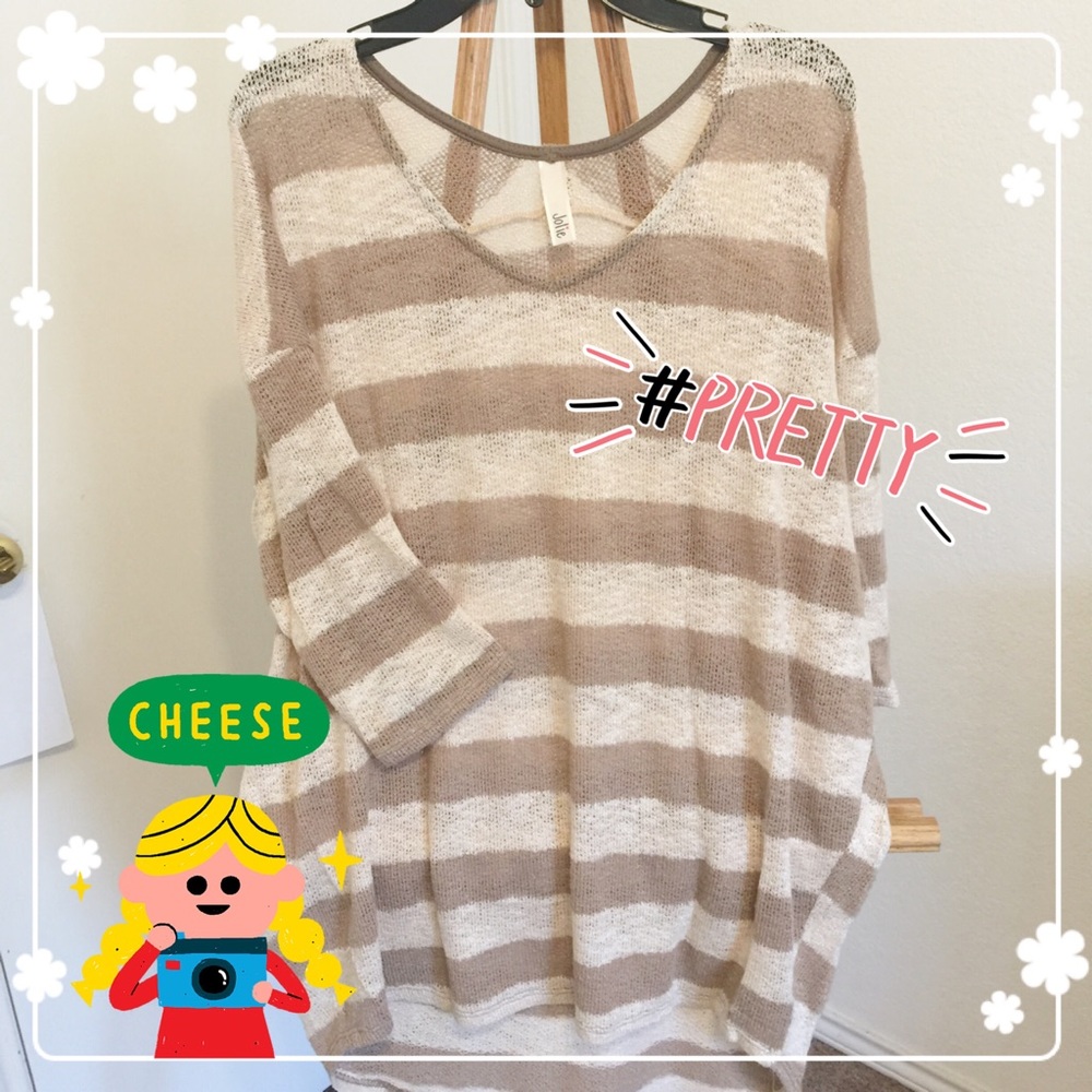 Sheer tan sweater