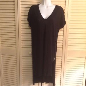 Splendid black knit swimsuit coverup tunic high lo