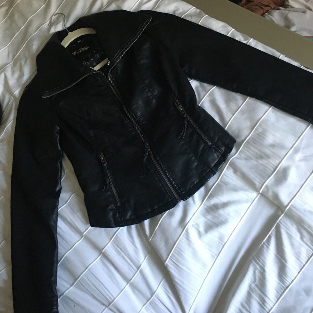 Black leather jacket
