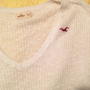 White Hollister Oversized Knit Sweater