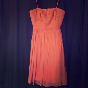 J. Crew "Marbella" Coral Silk Chiffon Dress