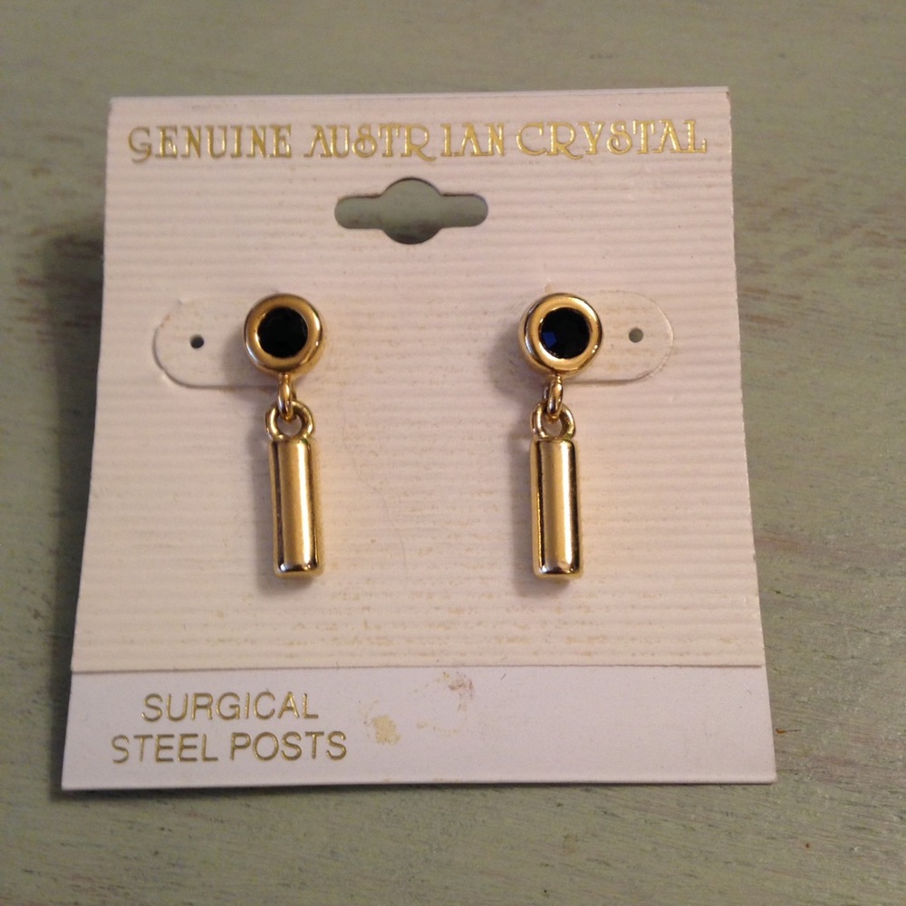 Gold dangle earring studs