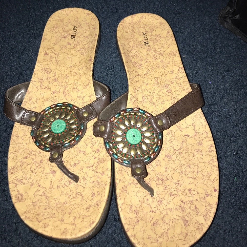 Beaded stone sandals