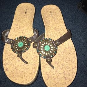 Beaded stone sandals