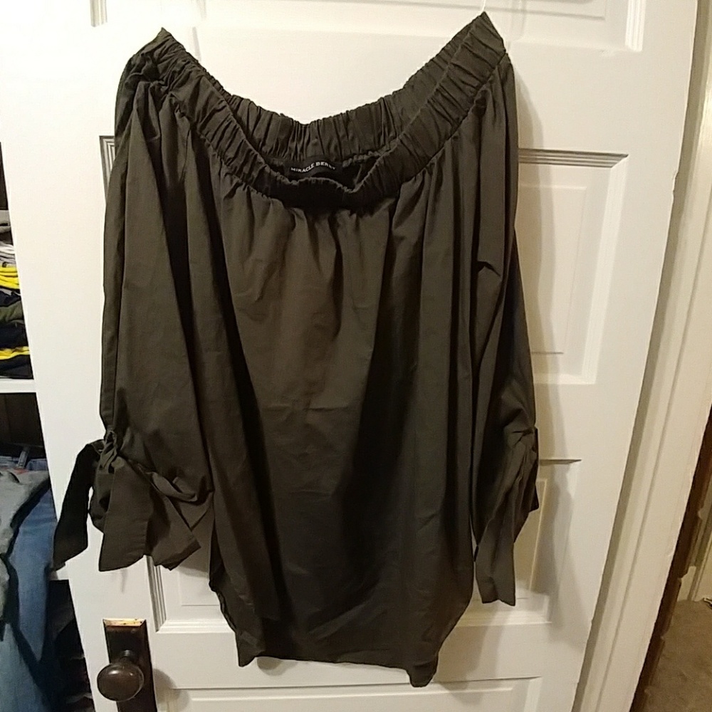 Olive off the shoulder top