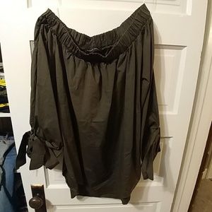 Olive off the shoulder top