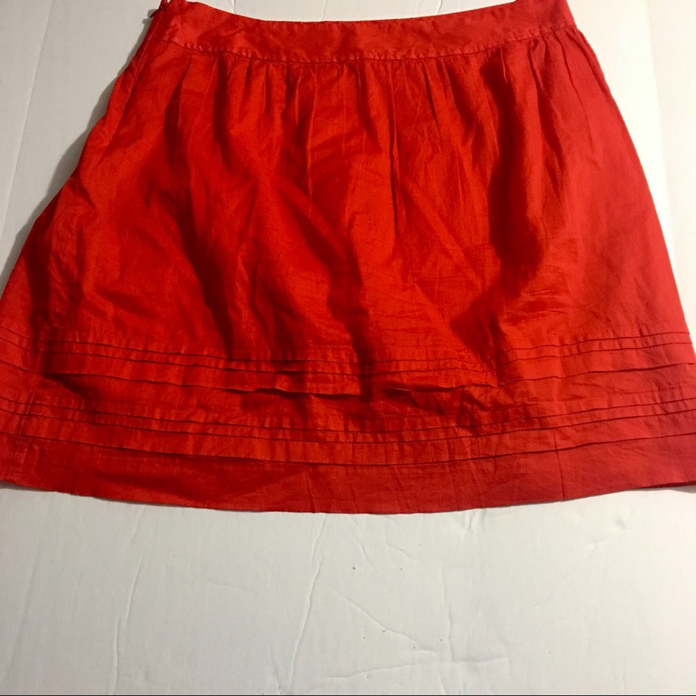 Loft blood orange pleated bottom skirt size 6