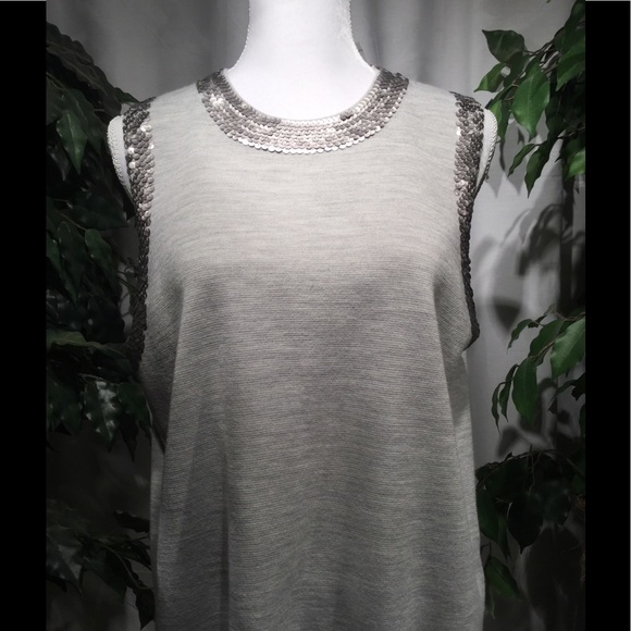 J Crew Sequined , Sleeveless, light sweater top - Picture 1 of 5