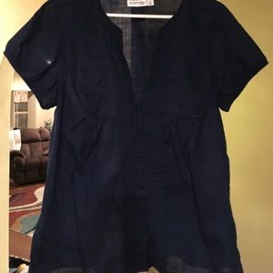 Navy embroidered top