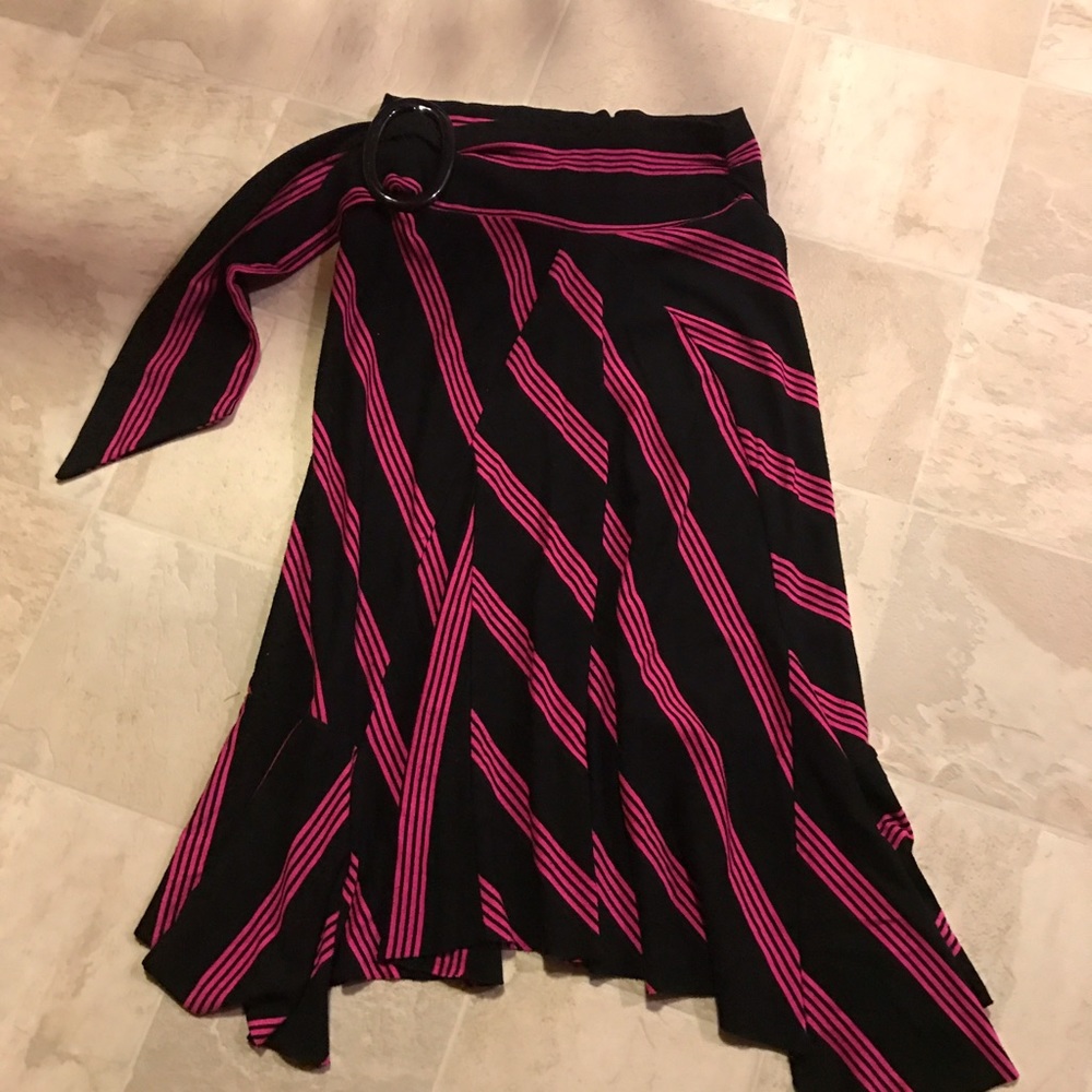 Mid-calf Pink and Black Skirt