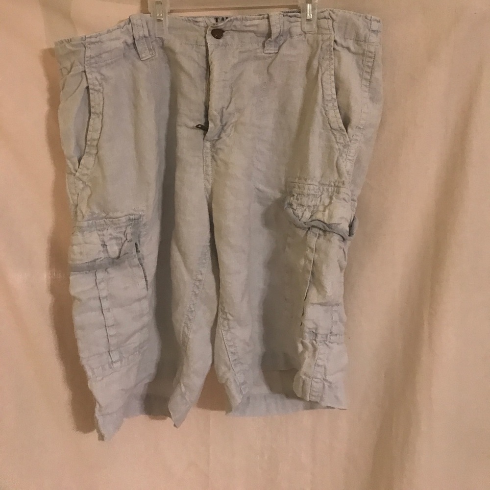 Light blue linen shorts