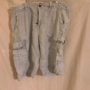 Light blue linen shorts