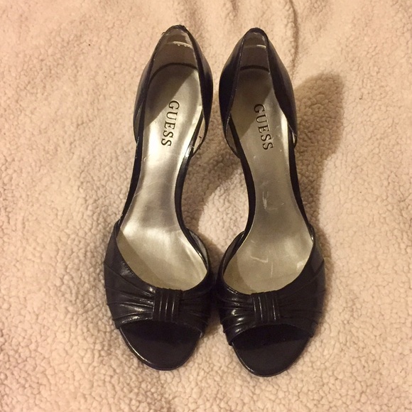 GUESS Peep Toe Black Heels - Picture 2 of 7