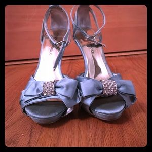 Audrey Brooke Tiffany Satin Blue Heels