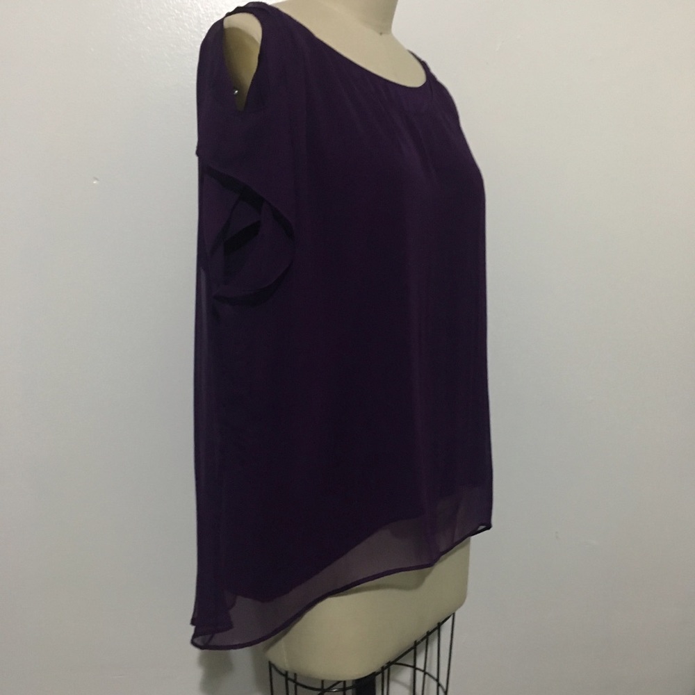 Alice & Olivia silk chiffon cold shoulder top