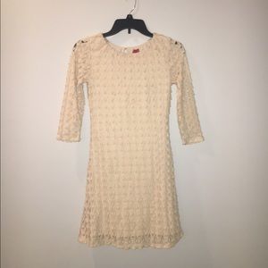 Cream Crochet Red Camel Dress Size XS