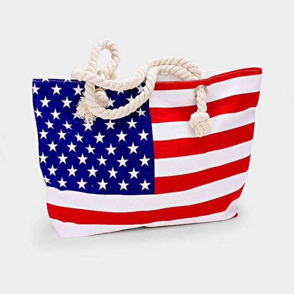 31 American Flag Draw String Canvas Bag