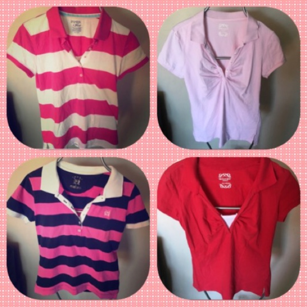 4 collared Women's Shirts md and lrg