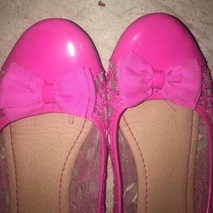 Hot pink shoes