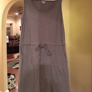 Casual gray cotton mini dress