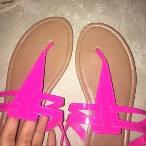 Hot pink sandals