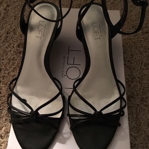 Ann Taylor Loft Black Wedge Shoes