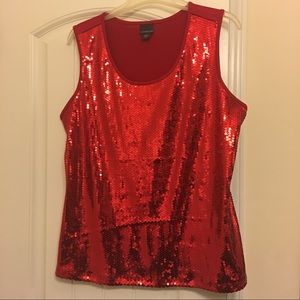 Dazzling red sequin top